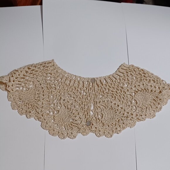 Boho Crochet Collar Cream with Gold - Picture 6 of 9